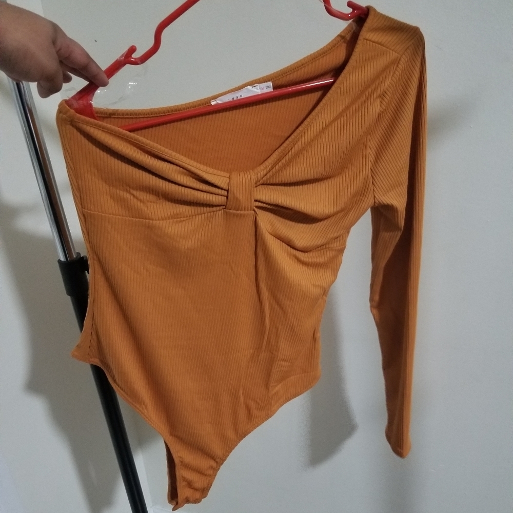 Orange ONE SHOULDER BODYSUIT juniors